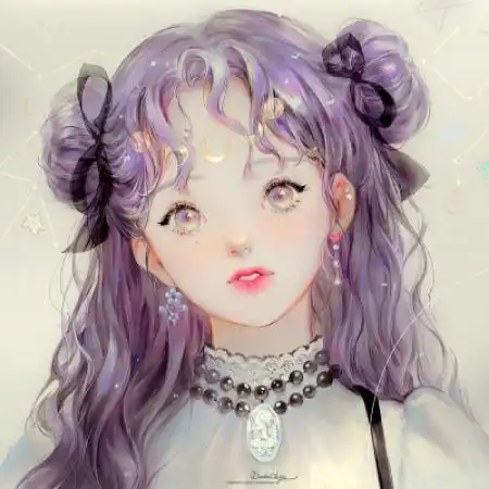 二次元头像萌系女插画