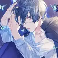  男生头像蓝色蓝色系帅气动漫男生头像