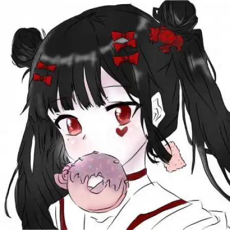 女生头像红色系动漫图片