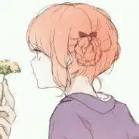 情侣头像单人拿花动漫