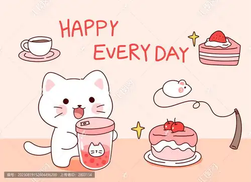 猫咖猫咪可爱卡通壁纸设计模板下载设计素材素材下的动漫卡通设计模板