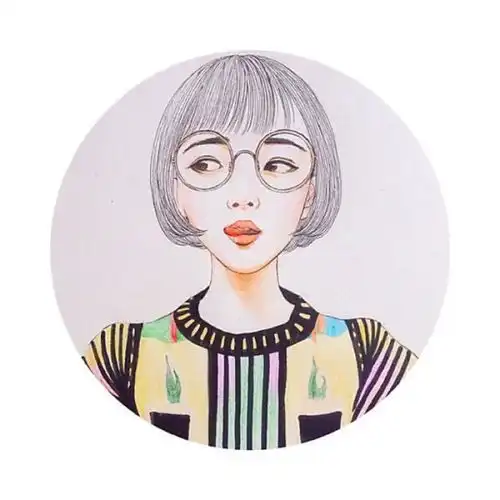 蓝色系手绘女生头像图集