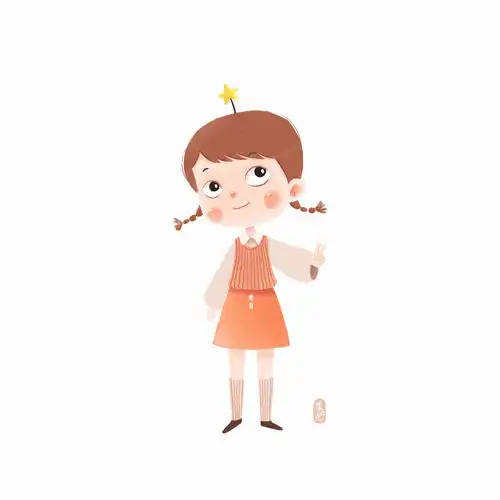  儿童插画色环女孩系列