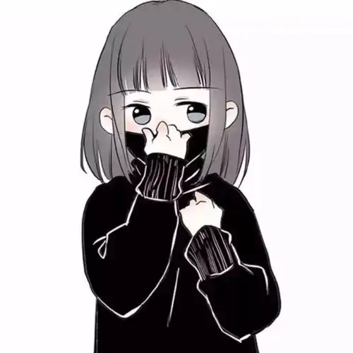 情侣黑色系头像双人卡通