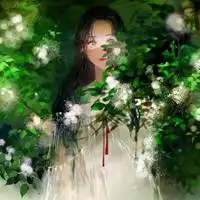  微信头像女生绿色荧光系唯美绿色荧光头像女生