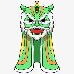  手绘绿色狮子插画图片素材其他格式下载动漫人物大全