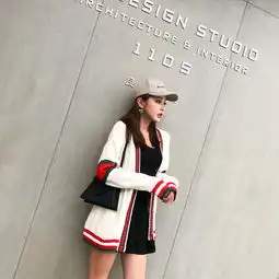  ins港风潮款小清新韩系撞色百搭针织开衫外套秋季新款女装依生