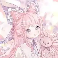 粉色系女头像动漫女生
