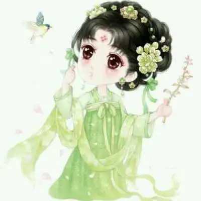 蓝色系手绘女生头像图集