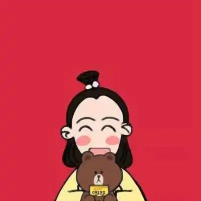 动漫版的红色系情头一男一女头像