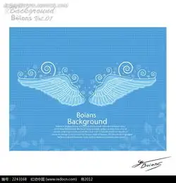 蓝色系翅膀图案矢量背景ai素材免费下载红动网 蓝色系翅膀图案矢量背景ai素材免费下载红动网