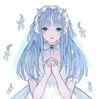  女生头像动漫可爱呆萌蓝色系动漫蓝色可爱女生头像