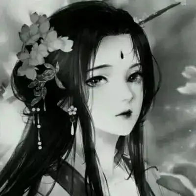  女生头像古风黑白女头像