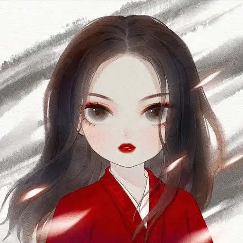 甜美系女头像侧脸插画