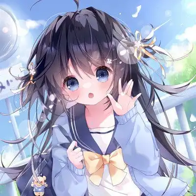 清新治愈系头像动漫女扎