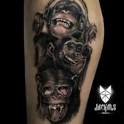 微信头像纹身不同风格的猩猩猴子纹身 微信头像纹身不同风格的猩猩猴子纹身