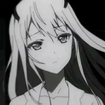  二次元黑白高冷女头像丧系动漫女头一组
