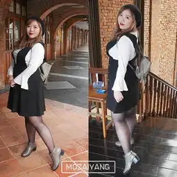  嗨中大尺码美女亲爱的复古黑色系