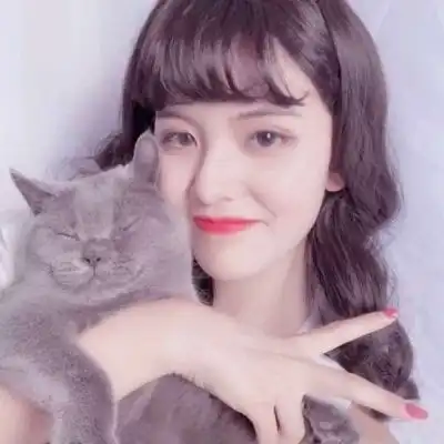  阿萌猫和少女女生单人头像