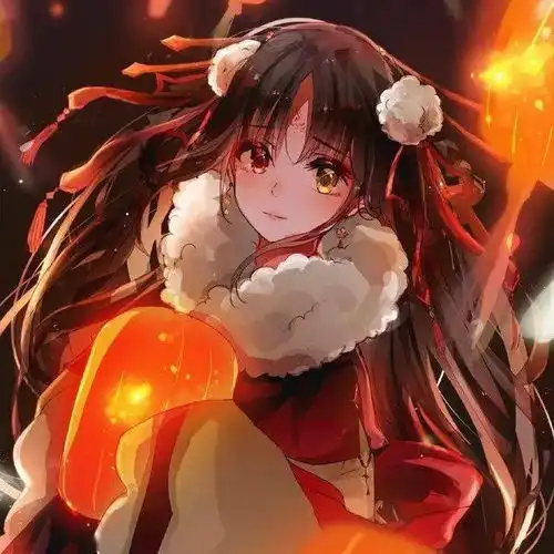  红色系古风女生头像