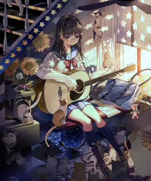  动漫头像壁纸闪耀着光芒的少女们韩国画师hisa的插画作品