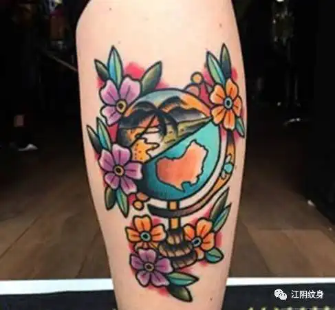  欧美系的小腿纹身素材