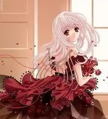  动漫女生图片传血红色衣服和血红色长靴